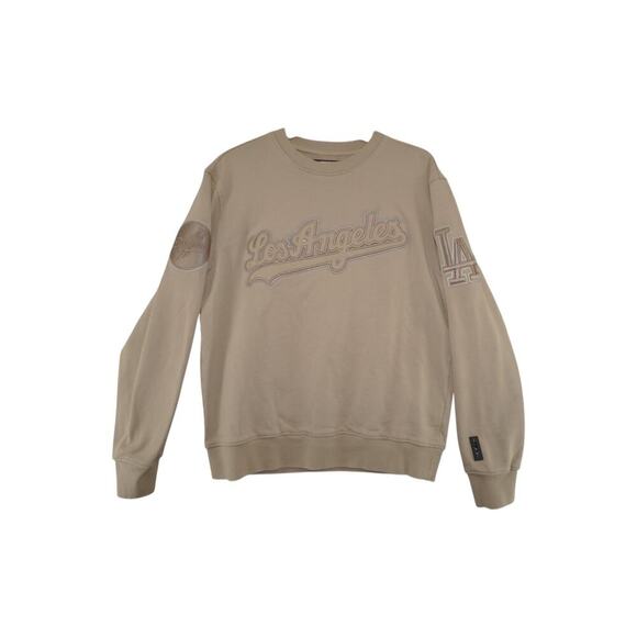 Pro Standard LA Dodgers Crewneck Sweatshirt Beige Tan Size Small MLB